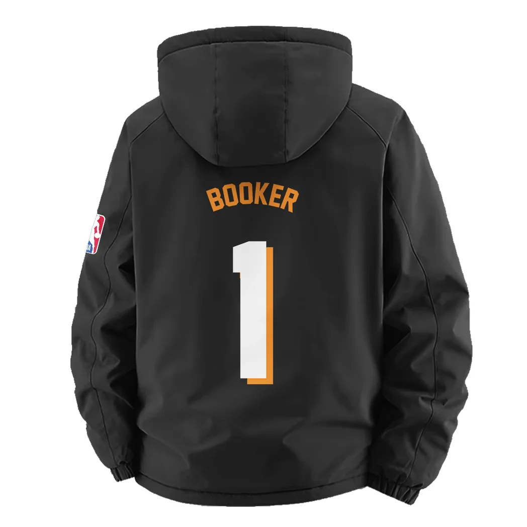Bold Basketball Nation Fleece Windbreaker Jacket, Luxe Fleece Exterior HVN1435PS - Black - Image 4