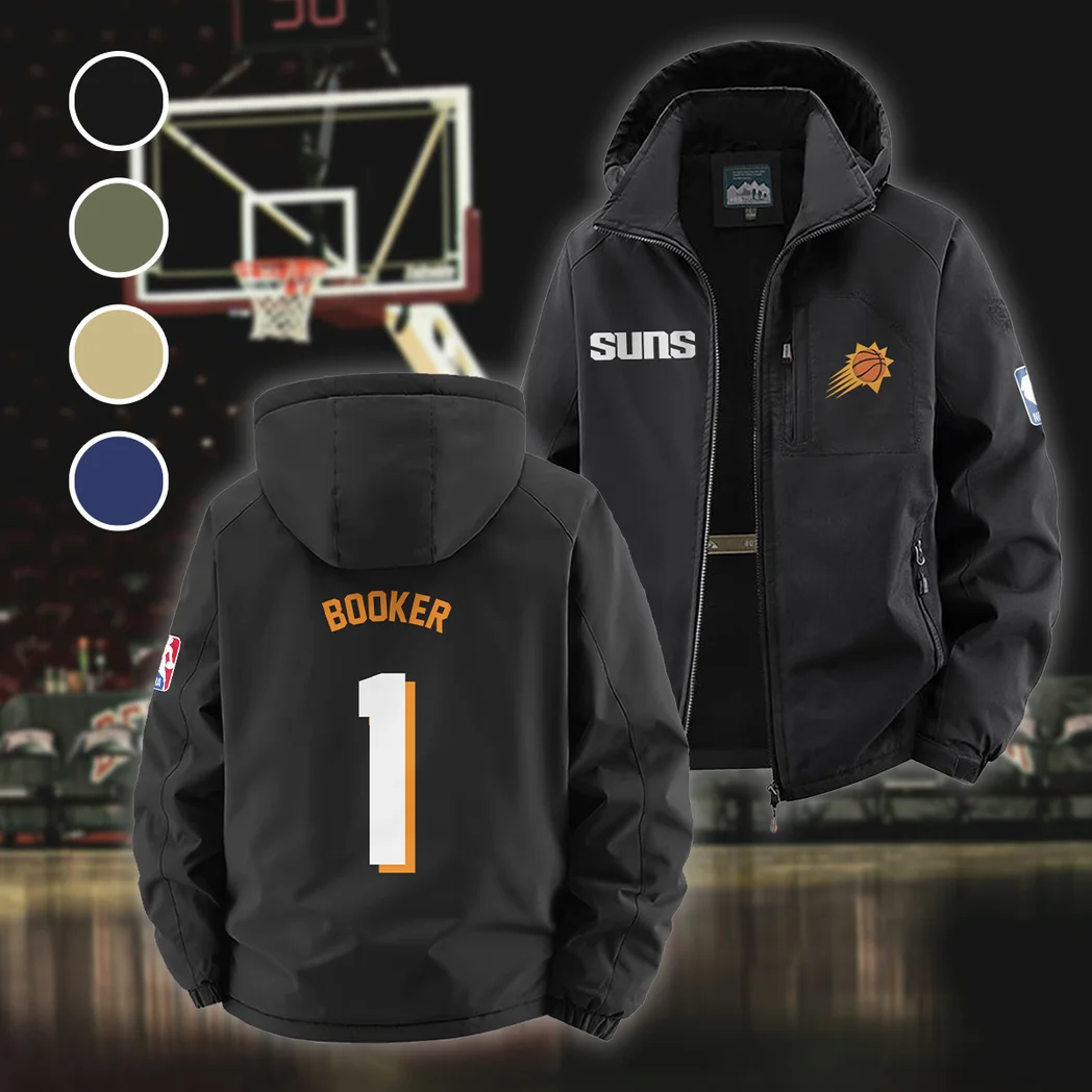 Bold Basketball Nation Fleece Windbreaker Jacket, Luxe Fleece Exterior HVN1435PS - Black