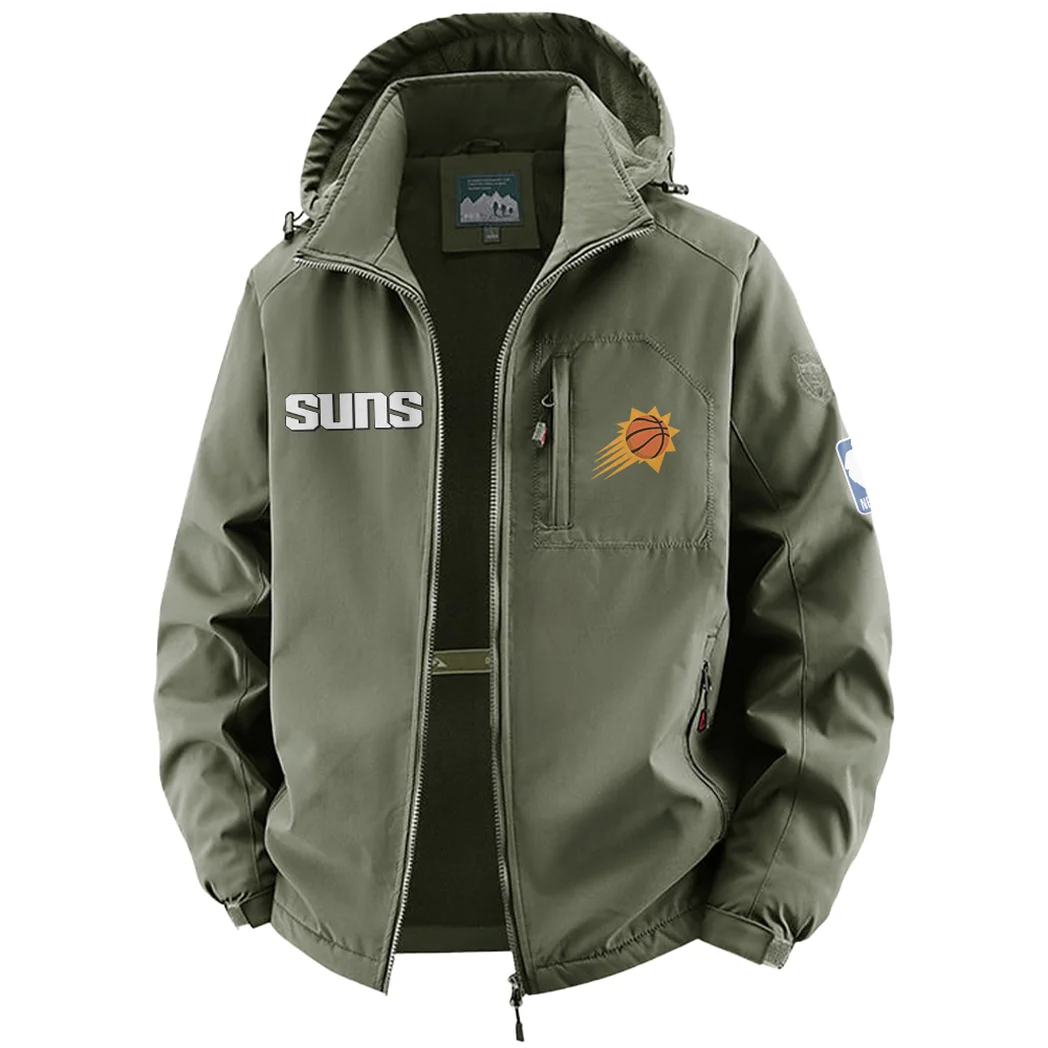 Bold Basketball Nation Fleece Windbreaker Jacket, Luxe Fleece Exterior HVN1435PS - Green - Image 2