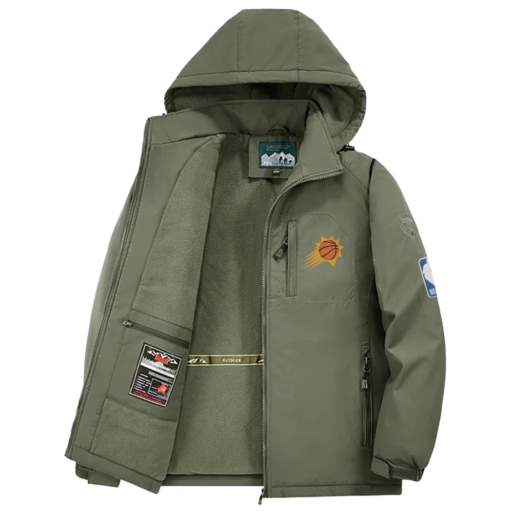 Bold Basketball Nation Fleece Windbreaker Jacket, Luxe Fleece Exterior HVN1435PS - Green - Image 3