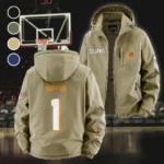 Bold Basketball Nation Fleece Windbreaker Jacket, Luxe Fleece Exterior HVN1435PS - Khaki