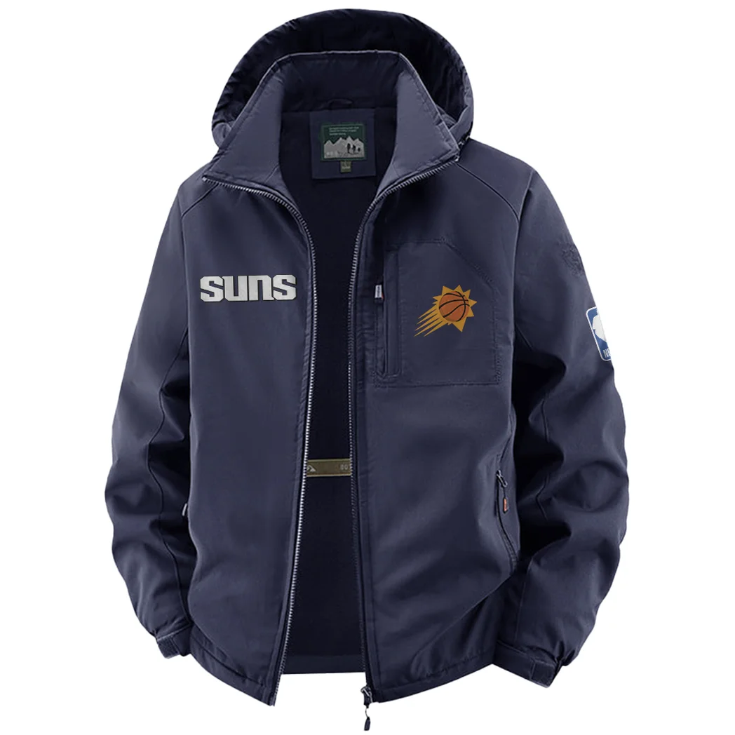 Bold Basketball Nation Fleece Windbreaker Jacket, Luxe Fleece Exterior HVN1435PS - Navy - Image 2