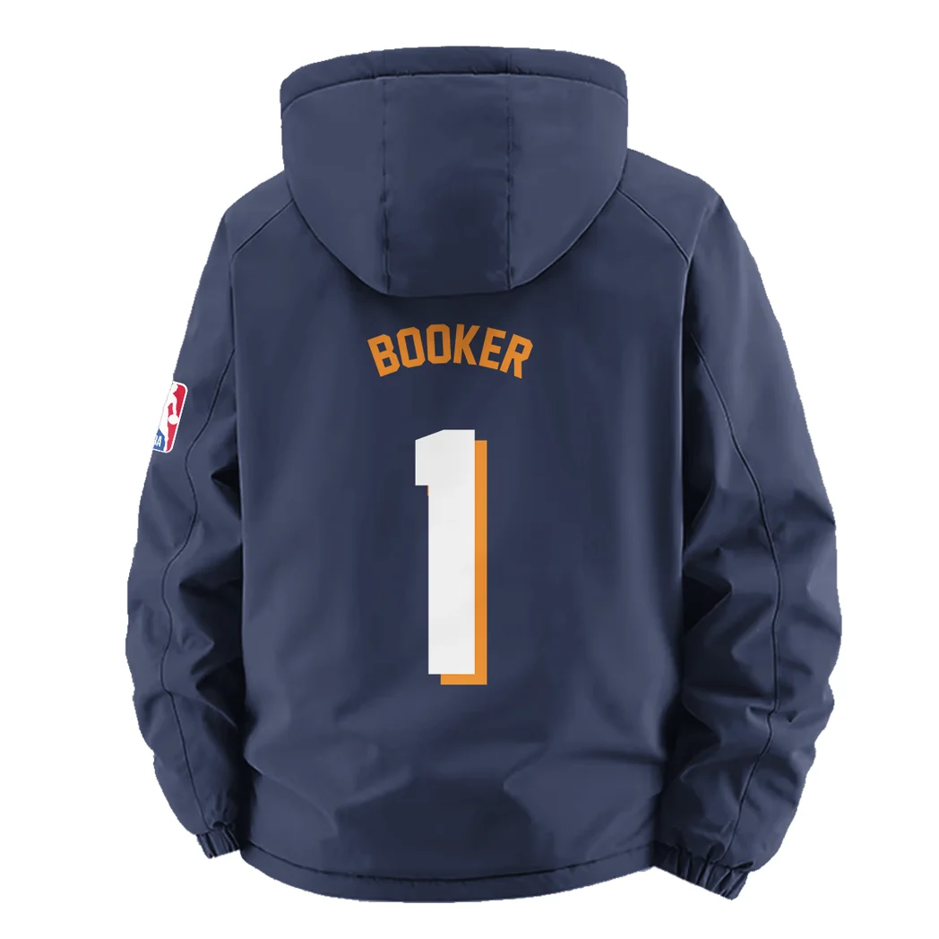Bold Basketball Nation Fleece Windbreaker Jacket, Luxe Fleece Exterior HVN1435PS - Navy - Image 4