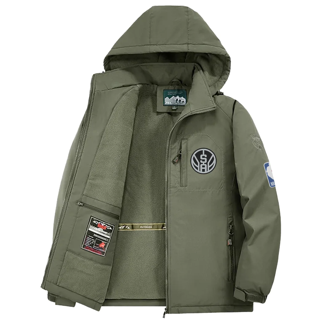 Athletic Slam Crew Fleece Windbreaker Jacket, Premium Bonded Fleece HVN1435SA - Green - Image 3