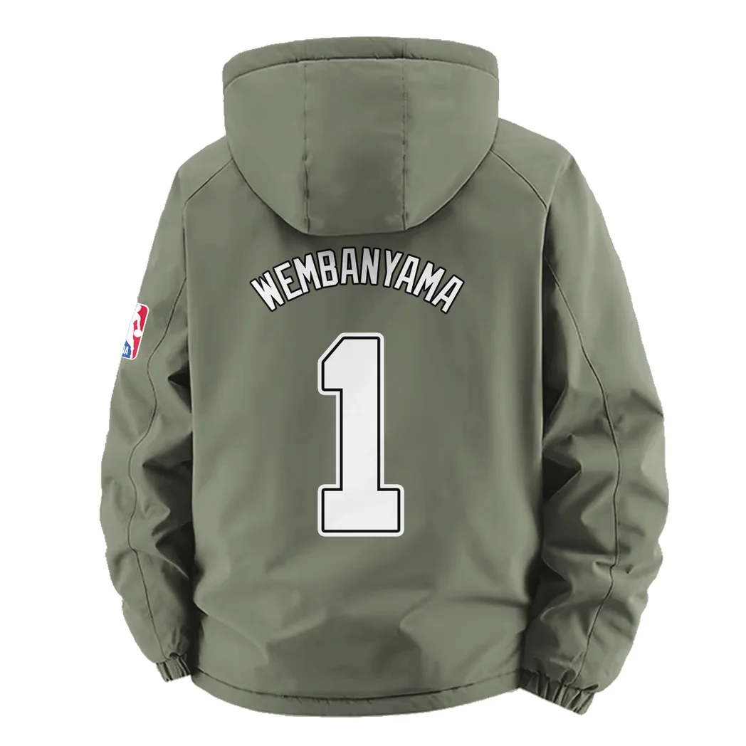 Athletic Slam Crew Fleece Windbreaker Jacket, Premium Bonded Fleece HVN1435SA - Green - Image 4