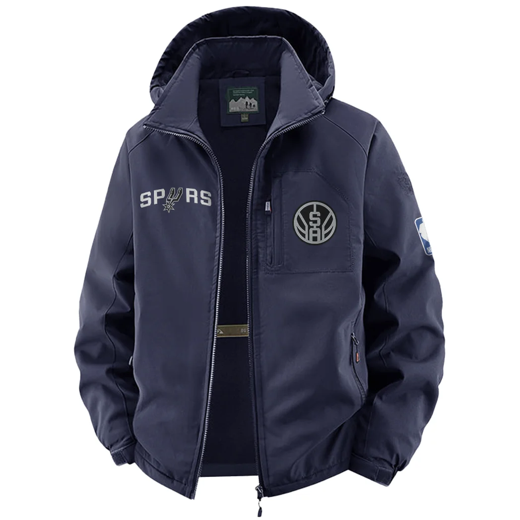 Athletic Slam Crew Fleece Windbreaker Jacket, Premium Bonded Fleece HVN1435SA - Navy - Image 2