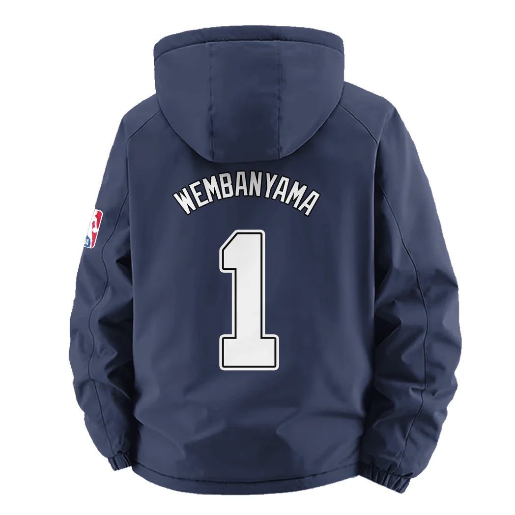 Athletic Slam Crew Fleece Windbreaker Jacket, Premium Bonded Fleece HVN1435SA - Navy - Image 4