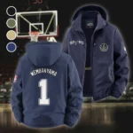 Athletic Slam Crew Fleece Windbreaker Jacket, Premium Bonded Fleece HVN1435SA - Navy