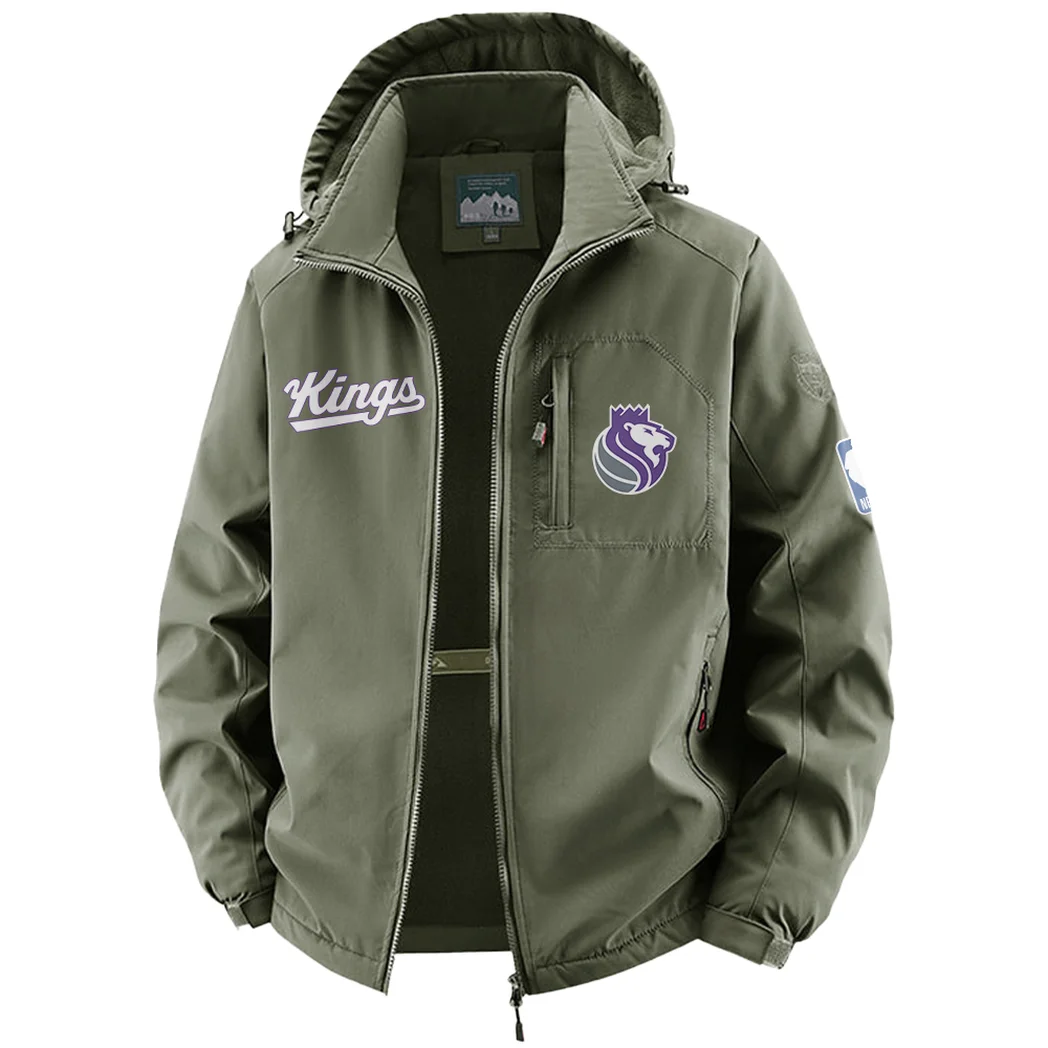 Streetwear Slam Crew Fleece Windbreaker Jacket, Midweight Thermal Windbreaker HVN1435SK - Green - Image 2