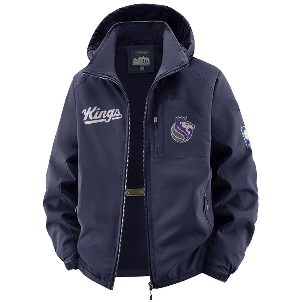 Streetwear Slam Crew Fleece Windbreaker Jacket, Midweight Thermal Windbreaker HVN1435SK - Navy - Image 2