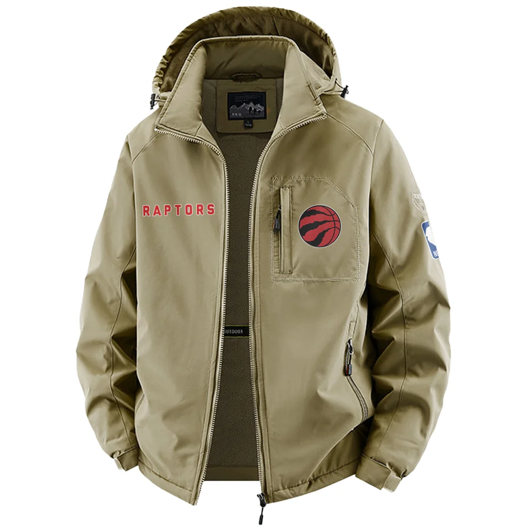All-Season Sport Supporters Fleece Windbreaker Jacket, Ultra-Soft Wind-Stop Fabric HVN1435TR - Khaki - Image 2