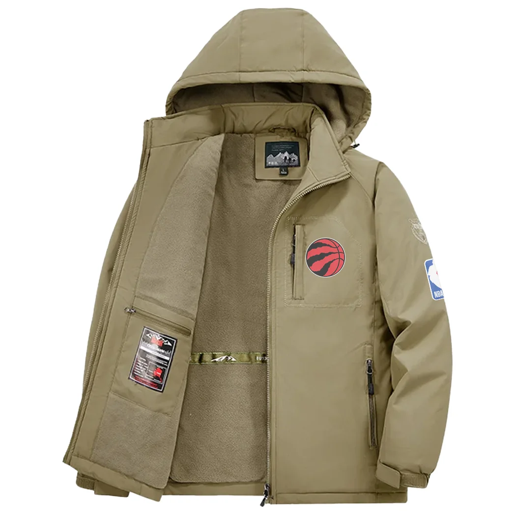 All-Season Sport Supporters Fleece Windbreaker Jacket, Ultra-Soft Wind-Stop Fabric HVN1435TR - Khaki - Image 3