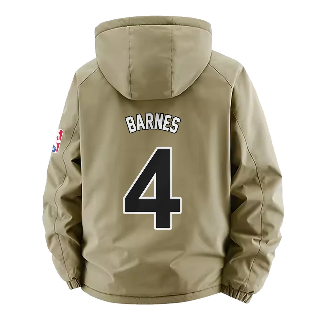 All-Season Sport Supporters Fleece Windbreaker Jacket, Ultra-Soft Wind-Stop Fabric HVN1435TR - Khaki - Image 4