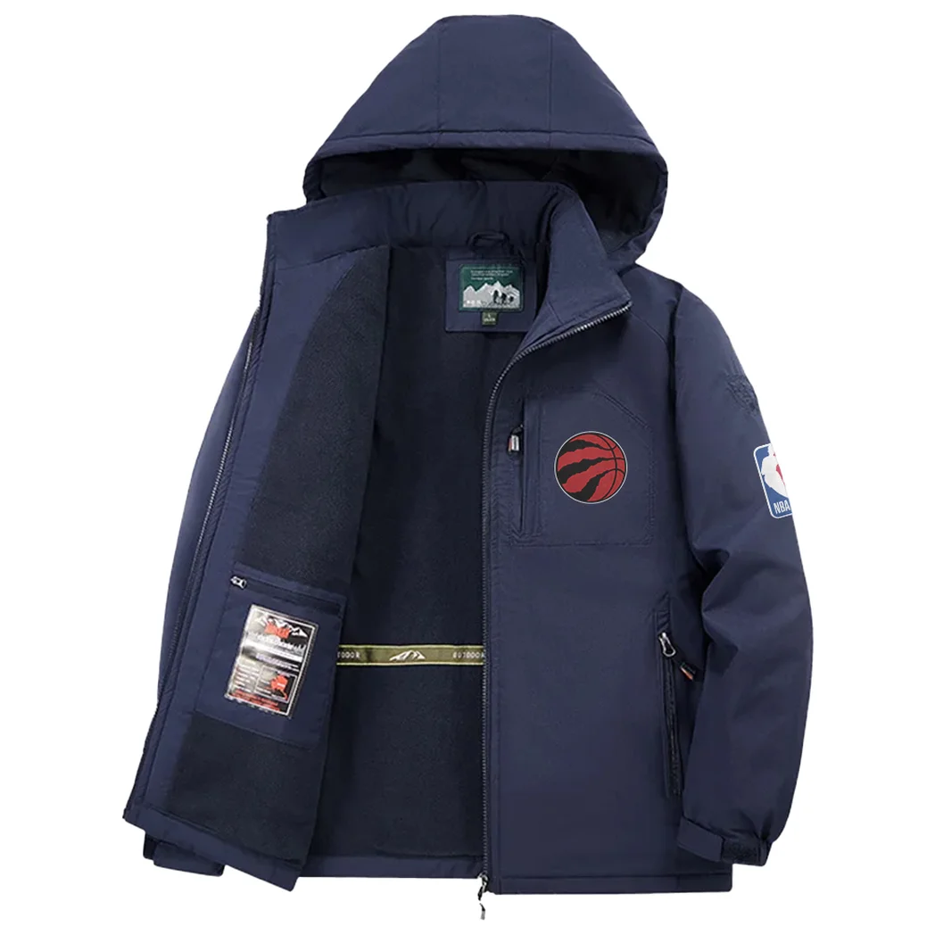 All-Season Sport Supporters Fleece Windbreaker Jacket, Ultra-Soft Wind-Stop Fabric HVN1435TR - Navy - Image 3