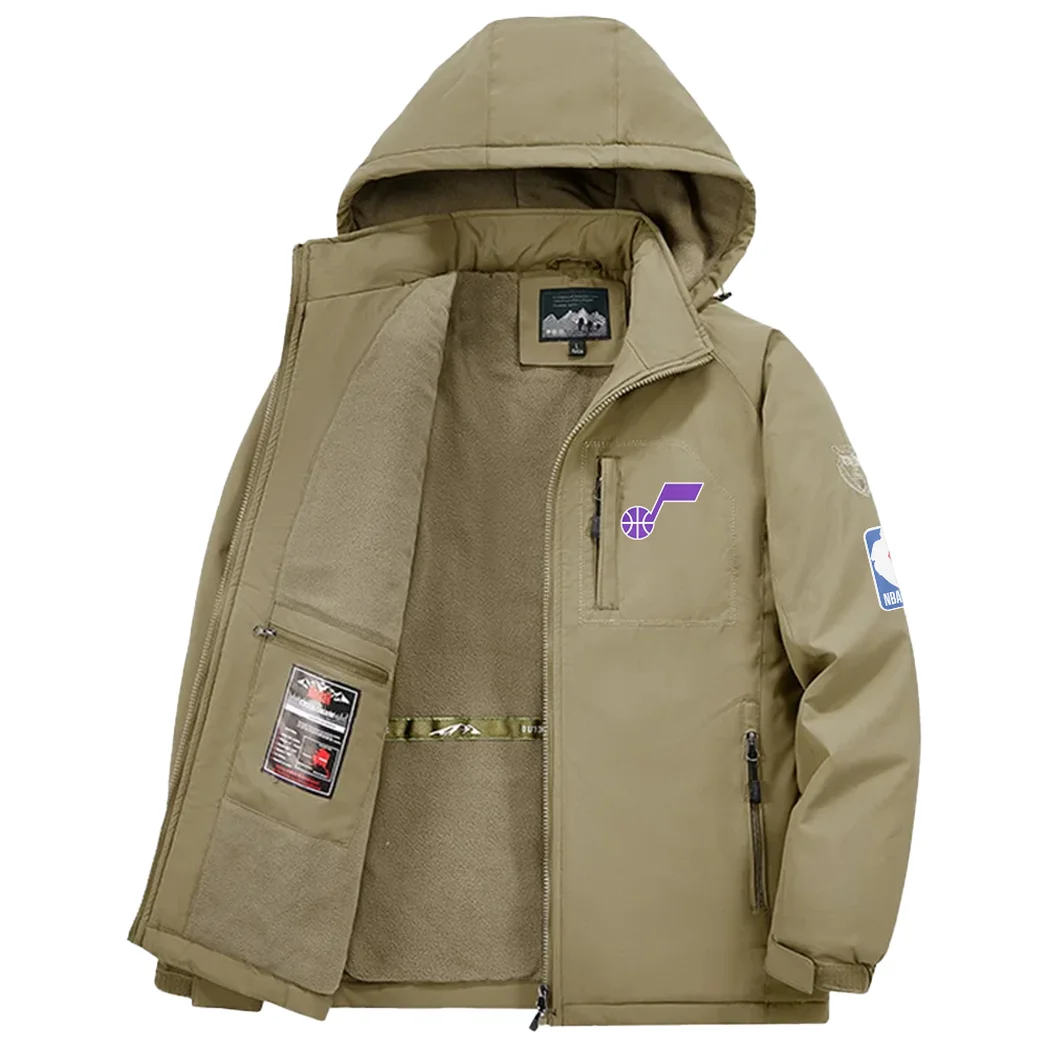 Game Day Spirit Fleece Windbreaker Jacket, High-Density Windproof Fleece HVN1435UJ - Khaki - Image 3