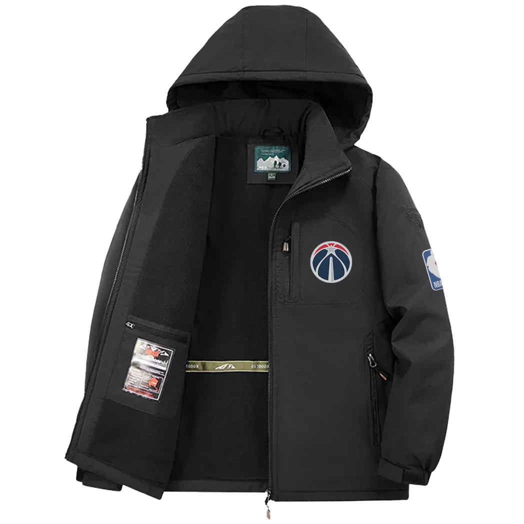 Bold Basketball Pride Fleece Windbreaker Jacket, Breathable Fleece Windwear HVN1435WW - Black - Image 3