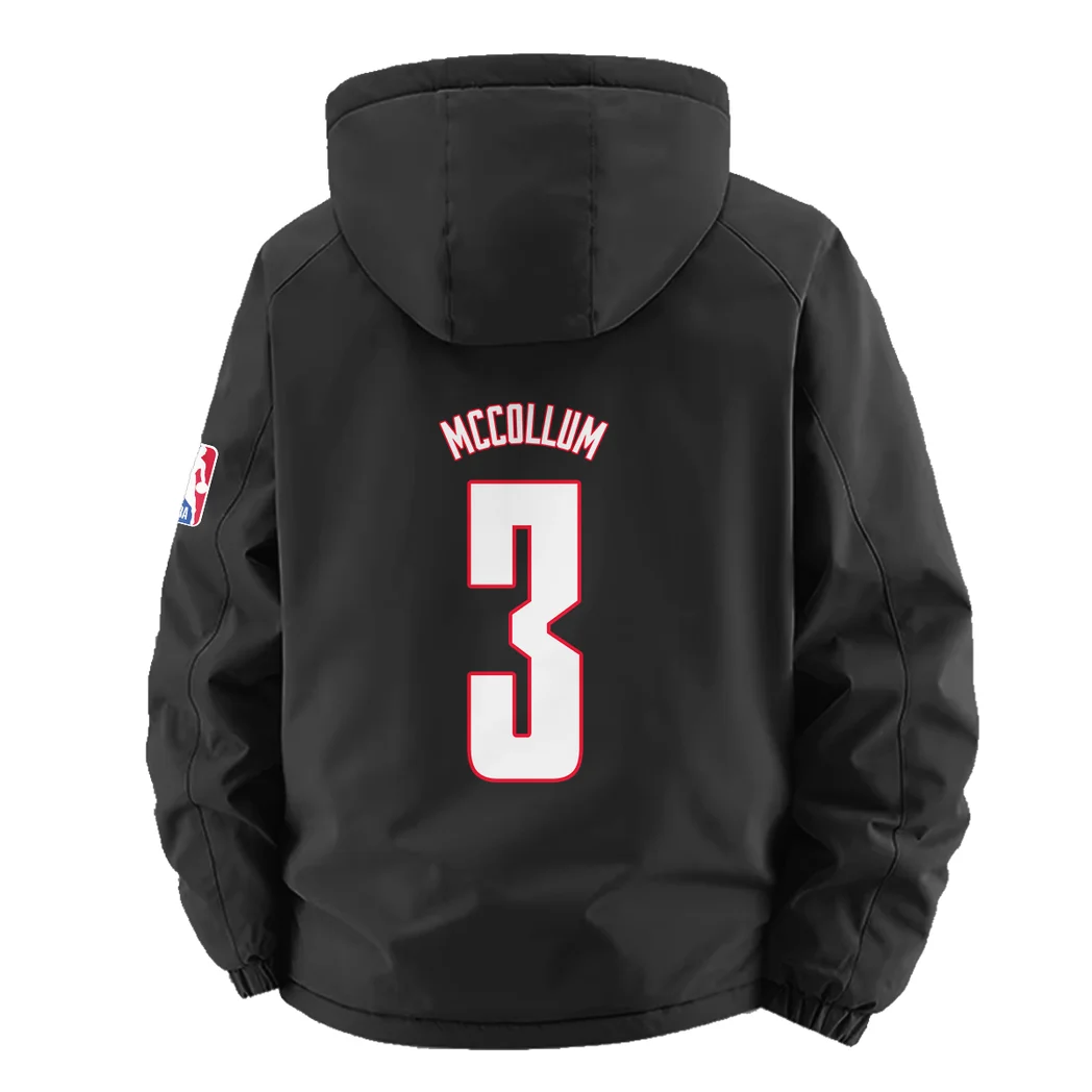Bold Basketball Pride Fleece Windbreaker Jacket, Breathable Fleece Windwear HVN1435WW - Black - Image 4