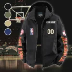 Sport Spirit Supporters Fleece Windbreaker Jacket, Thermal Wind-Stop Jacket HVN1436AH - Black