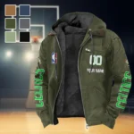 All-Season Court Pride Flannel Hoodie, Game Day Hooded Flannel HVN1436BC - Green