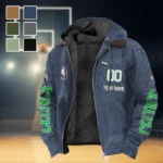 All-Season Court Pride Flannel Hoodie, Game Day Hooded Flannel HVN1436BC - Navy Blue