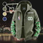 All-Season Court Pride Fleece Windbreaker Jacket, Insulated Windbreaker Fleece HVN1436BC - Green