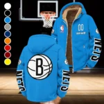 Rising Hoop Family Winter Fleece Jacket, Extreme Cold Fleece Coat HVN1436BN - Cyan