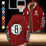 Rising Hoop Family Winter Fleece Jacket, Extreme Cold Fleece Coat HVN1436BN - Wine