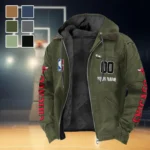 True Basketball Lifestyle Flannel Hoodie, Casual Sport Hooded Flannel HVN1436CB - Green