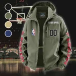 True Basketball Lifestyle Fleece Windbreaker Jacket, Windproof Fleece Hybrid HVN1436CB - Green