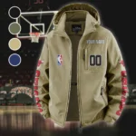 True Basketball Lifestyle Fleece Windbreaker Jacket, Windproof Fleece Hybrid HVN1436CB - Khaki