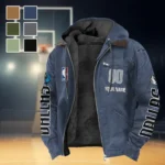 Basketball Lifestyle Squad Flannel Hoodie, Everyday Supporter Hooded Flannel HVN1436DM - Navy Blue