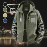 Basketball Lifestyle Squad Fleece Windbreaker Jacket, Essential Cold & Wind Barrier HVN1436DM - Green