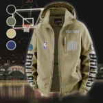 Basketball Lifestyle Squad Fleece Windbreaker Jacket, Essential Cold & Wind Barrier HVN1436DM - Khaki