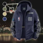 Basketball Lifestyle Squad Fleece Windbreaker Jacket, Essential Cold & Wind Barrier HVN1436DM - Navy