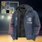 Bold Court Energy Flannel Hoodie, Cold Game Day Hoodie HVN1436HR - Navy Blue