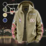 Basketball Lifestyle Family Fleece Windbreaker Jacket, Performance Barrier Jacket HVN1436LA - Khaki
