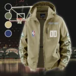 Athletic Sport Lifestyle Fleece Windbreaker Jacket, Expedition Wind Fleece HVN1436MB - Khaki