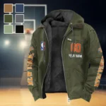 Bold Basketball Lifestyle Flannel Hoodie, Fan Pride Hooded Flannel HVN1436NY - Green