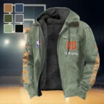 Bold Basketball Lifestyle Flannel Hoodie, Fan Pride Hooded Flannel HVN1436NY - Light Green