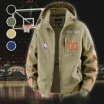 Bold Basketball Lifestyle Fleece Windbreaker Jacket, Outdoor Activity Defense HVN1436NY - Khaki