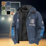 Basketball Energy Family Flannel Hoodie, Rugged Sport Flannel Hoodie HVN1436OC - Navy Blue