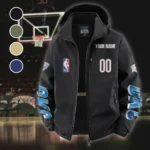 Basketball Energy Family Fleece Windbreaker Jacket, Cozy Fleece-Lined Windbreaker HVN1436OC - Black