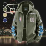 Basketball Energy Family Fleece Windbreaker Jacket, Cozy Fleece-Lined Windbreaker HVN1436OC - Green