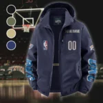 Basketball Energy Family Fleece Windbreaker Jacket, Cozy Fleece-Lined Windbreaker HVN1436OC - Navy