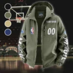 All-Season Hoop Family Fleece Windbreaker Jacket, Soft-Shell Active Fleece HVN1436OM - Green