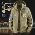 All-Season Hoop Family Fleece Windbreaker Jacket, Soft-Shell Active Fleece HVN1436OM - Khaki