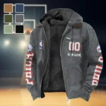 Basketball Support Crew Flannel Hoodie, Warm Sport Spirit Hoodie HVN1436PH - Gray
