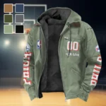 Basketball Support Crew Flannel Hoodie, Warm Sport Spirit Hoodie HVN1436PH - Light Green