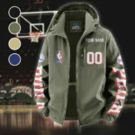 Basketball Support Crew Fleece Windbreaker Jacket, Brushed Fleece Wind-Resist Layer HVN1436PH - Green