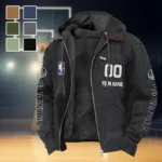 Basketball Energy Family Flannel Hoodie, Supporter Spirit Hooded Flannel HVN1436SA - Black